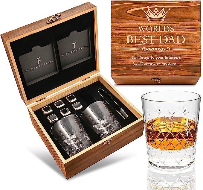 Gifts for Dad from Daughter - Engraved 'Worlds Best Dad. You'll Always be my Hero' Whiskey Glass ... | Amazon (US)
