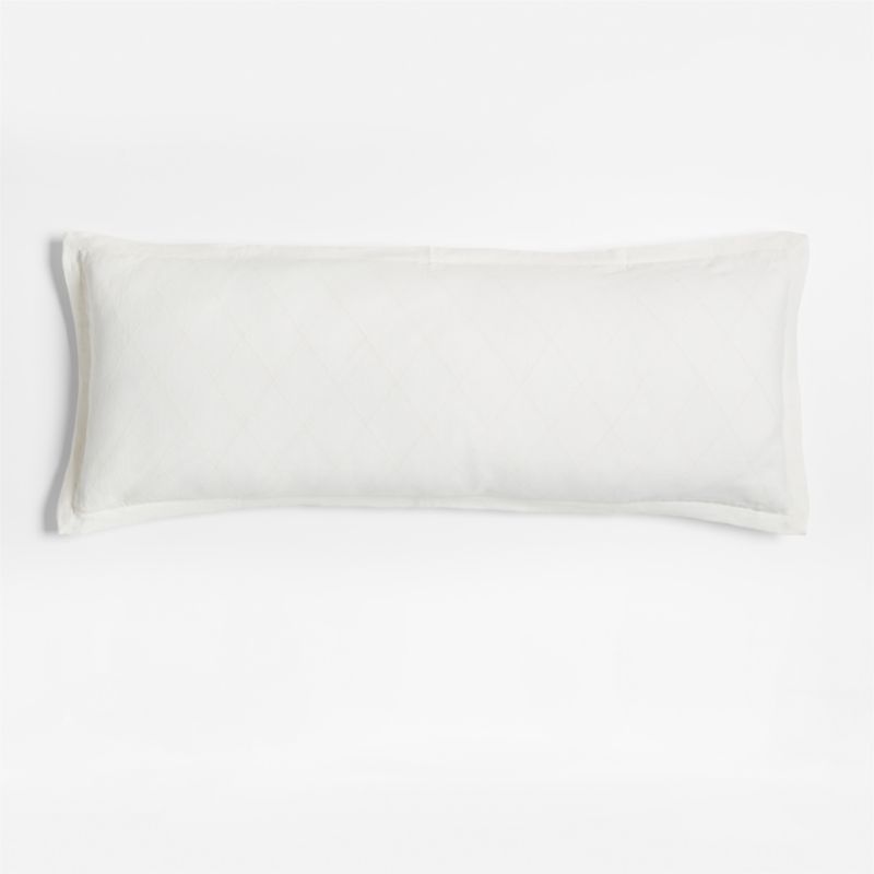 54"x20" Diamond Linen White Body Pillow Cover by Jake Arnold | Crate & Barrel | Crate & Barrel
