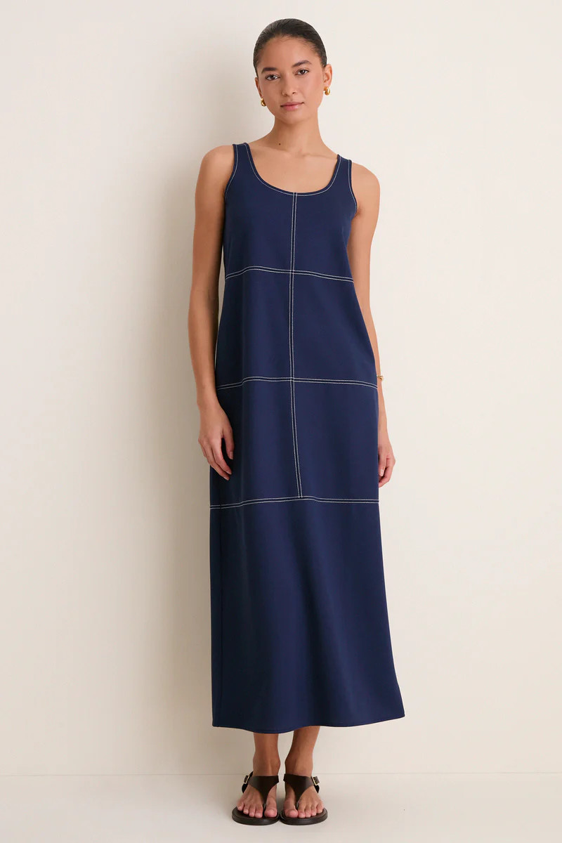 Navy Ponte Violette Column Dress | Tuckernuck (US)