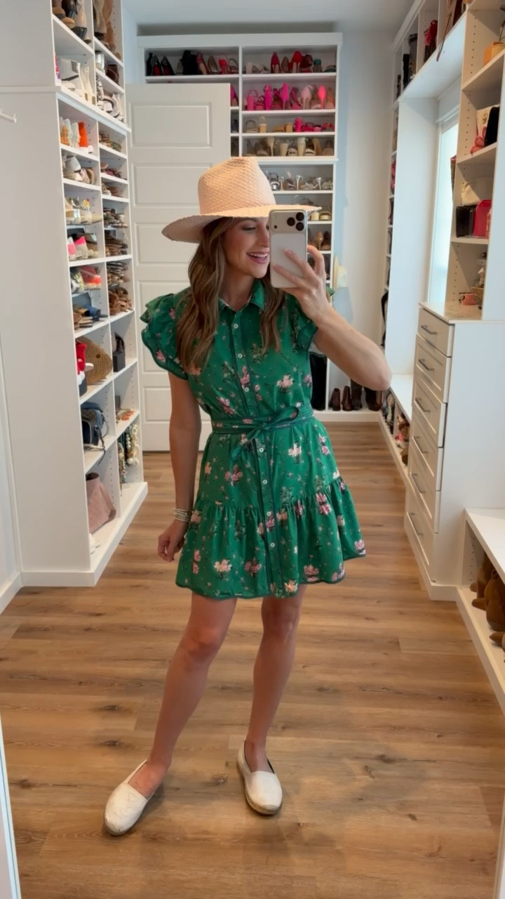 In a small dress, espadrille flats, hat and accessories for spring - fits tts.

#LTKgrwm #LTKootd #LTKSeasonal