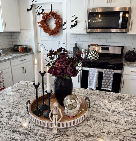 Kitchen centerpiece and Halloween decor! Linked items to create spider web vase! Used Krylon Flat Black spray paint and Krylon gloss sealer! Also linked Amazon stems and other kitchen decor!

#LTKHalloween #LTKunder50 #LTKhome