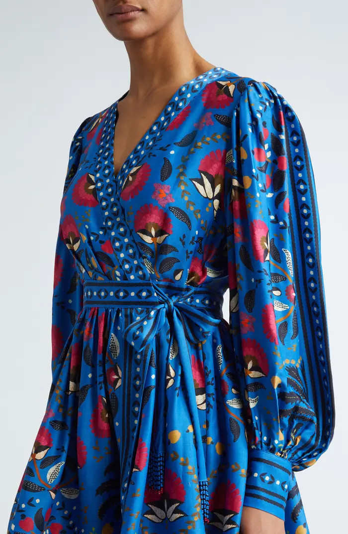 Palms Paradise Long Sleeve Wrap Minidress | Nordstrom