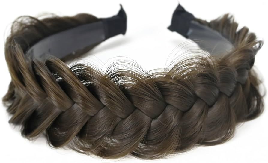 STHEJFB Wide Braided Headband Hoop Fashion Hair Accessories Elastic Non-slip Band for Women and G... | Amazon (US)