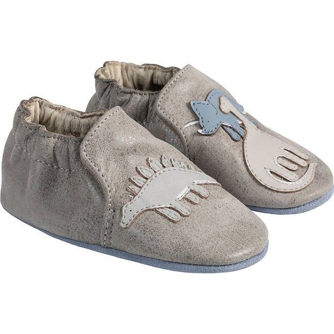 Robeez | Ramsey Soft Soles Shoes, Dino (Grey, Size 12-18M) | Maisonette | Maisonette