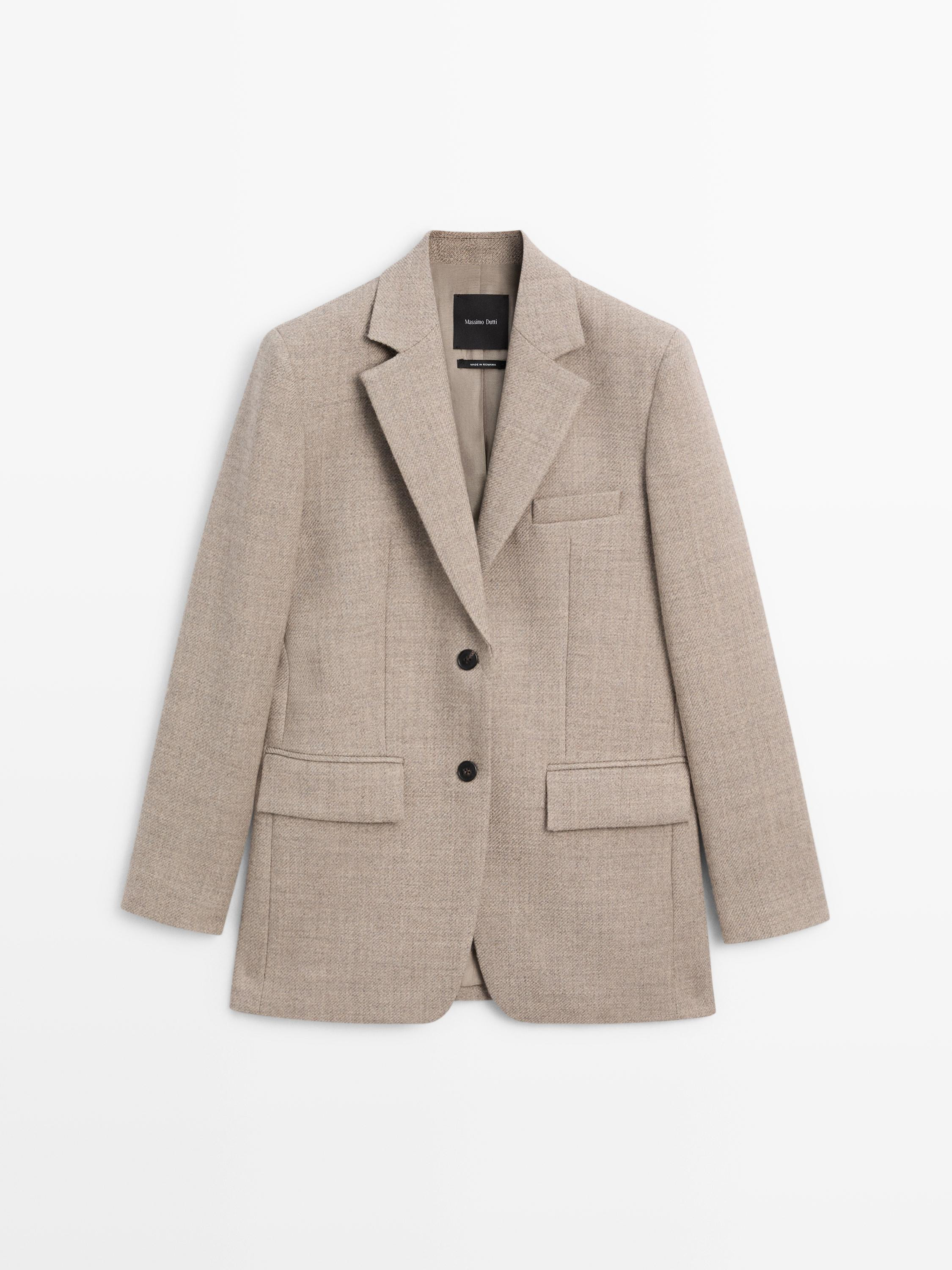 Flecked wool blazer | Massimo Dutti US