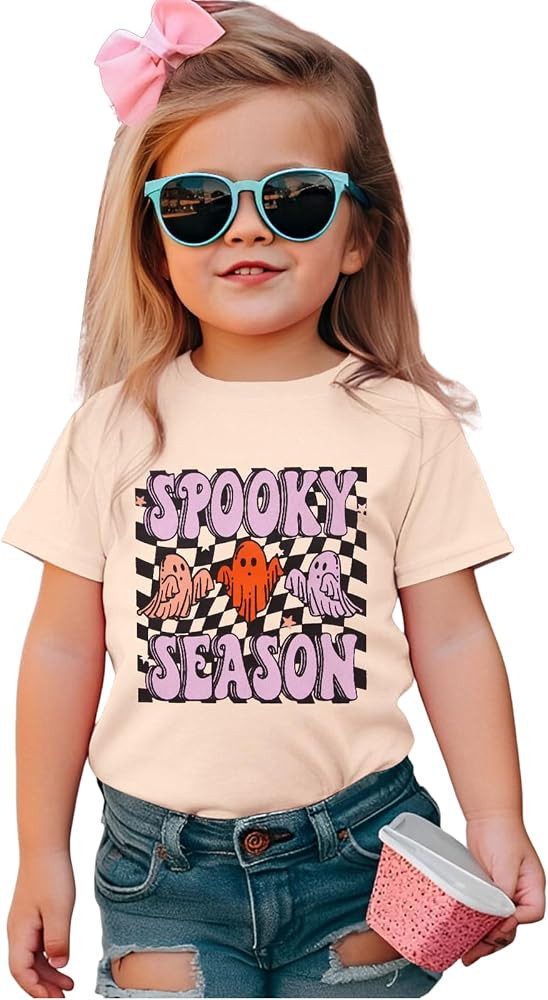 BOUTIKOME Halloween Shirts for Toddler Baby Boys Girls Spooky Season T-Shirt Kids Cute Ghost Grap... | Amazon (US)