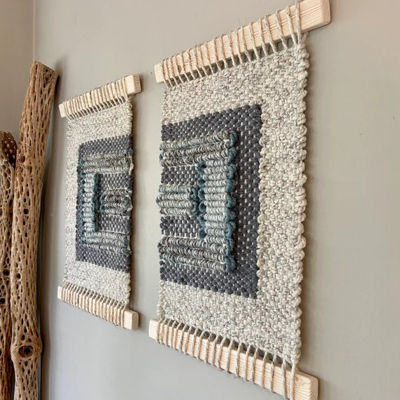 Set of Two Hand Woven Wall Hanging | Handmade Tapestry | Weaving | Boho Decor | Handwoven art | Etsy (CAD)