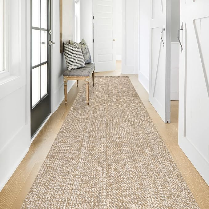 Collive Long Hallway Runner Rug 2.6' x 10', Washable Runner Indoor Entryway Rug, Tan/Cream Braide... | Amazon (US)
