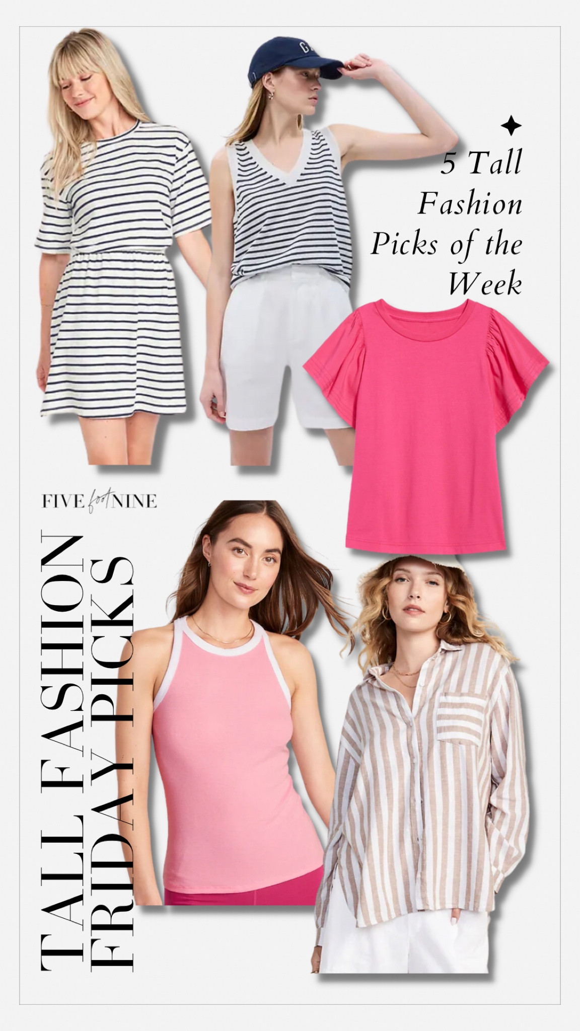 Summer strips, pink top, tall fashion finds, old navy, linen shirt 

#LTKsalealert #LTKunder50