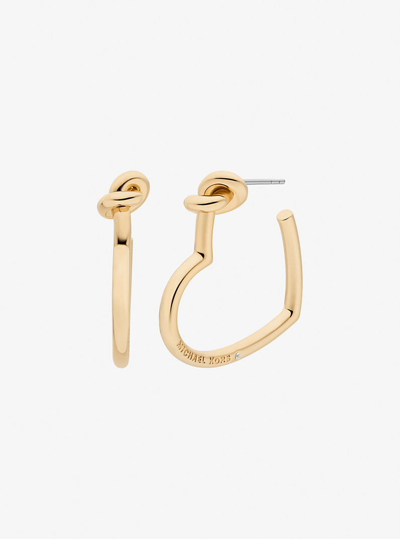 Knotted Heart Hoop Earrings | Michael Kors US
