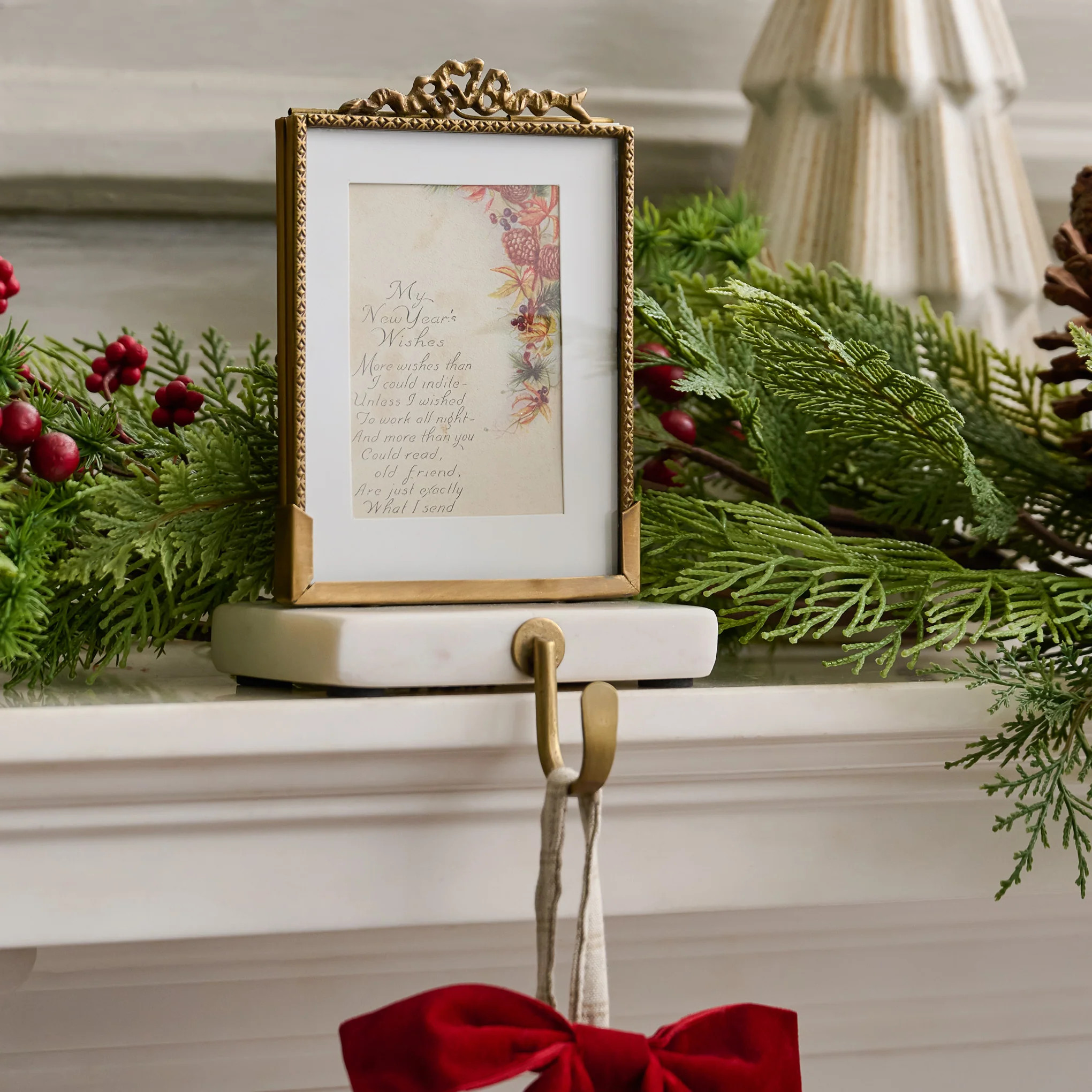Noelle Antique-Inspired Photo Frame Stocking Holder | Magnolia