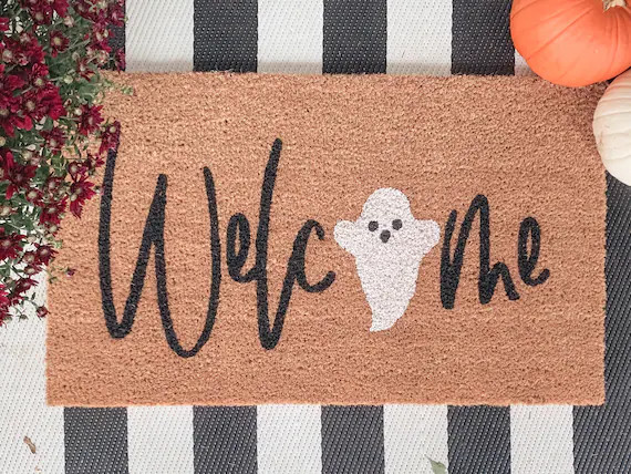 Ghost Welcome Mat Doormat Door Mat Pumpkin Season Spooky - Etsy | Etsy (US)