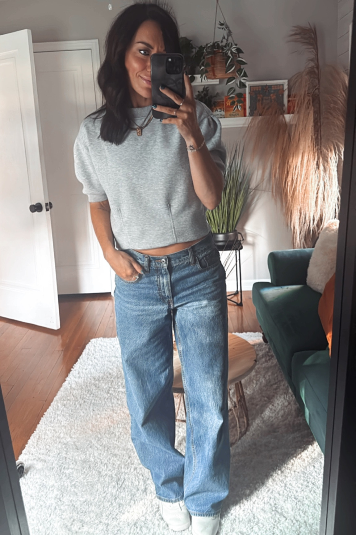 Obsessed with this Urban Outfitters short sleeve sweatshirt for the changing season! 🍁

#LTKfindsunder50 #LTKsalealert