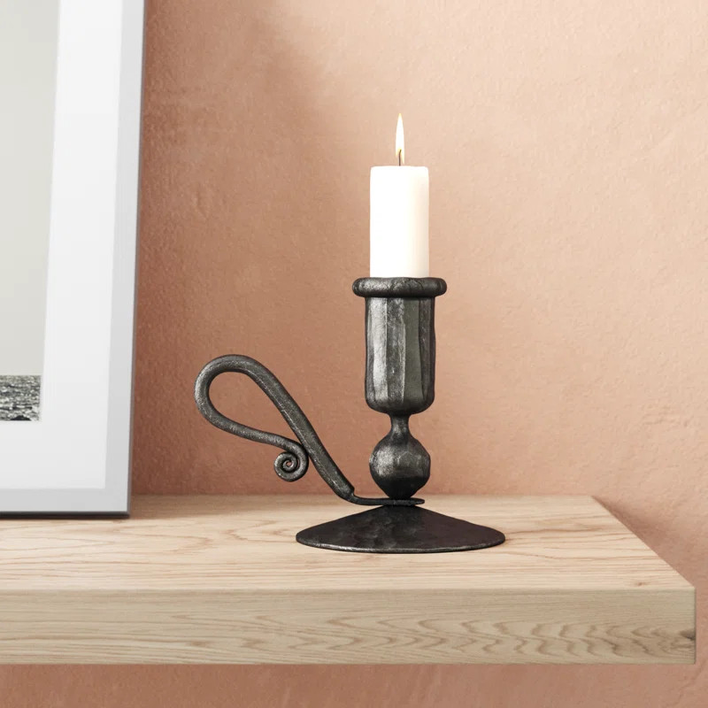 4'' H 100% Iron Tabletop Candlestick | Wayfair North America
