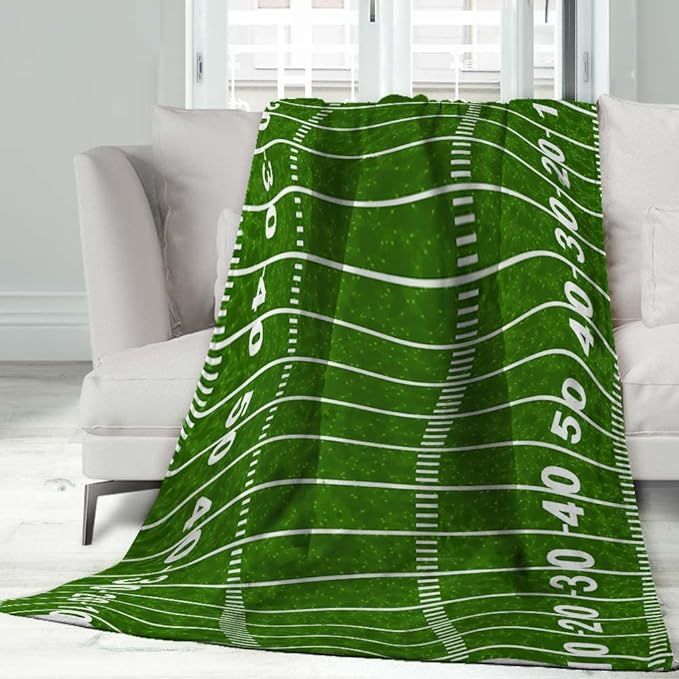 Jreergy Flannel Fleece Blanket - American Football Field Green Throw Blanket for Bedroom Couch Tr... | Amazon (US)