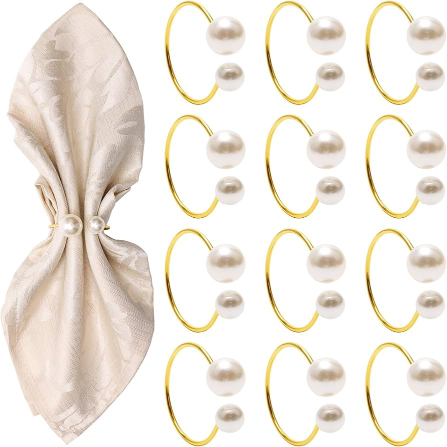 Coitak Gold Napkin Rings, 12 PCS Metal Spiral Napkin Rings, Napkin Holders Buckles for Wedding, D... | Amazon (US)