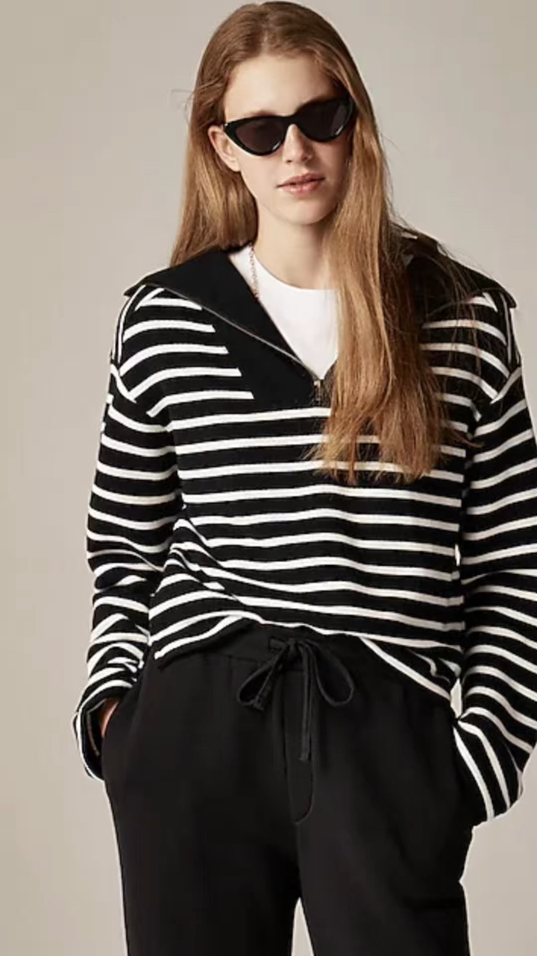 Quarter-zip stripe Terry sweatshirt. 
Pants option tagged with this top below  🔗https://bit.ly/RBHOUSEWIFE 

RealBoringHousewife on LTK
👉🏽Follow
🛎️Subscribe
💋Make your Wishlist

#LTKSaleAlert #LTKSeasonal #LTKootd