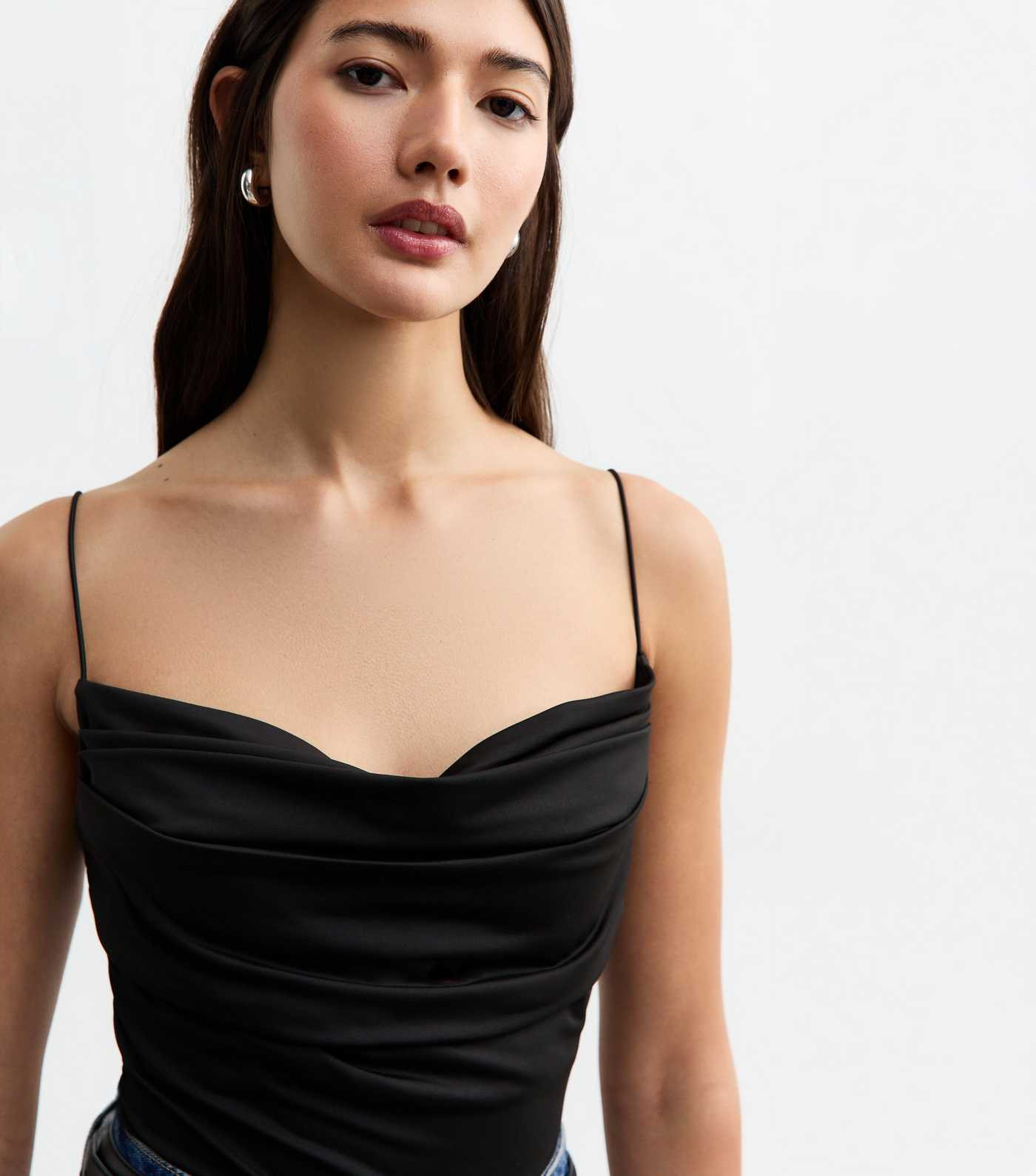 Black Cowl Neck Jersey Bodysuit 
						
						Add to Saved Items
						Remove from Saved Items | New Look (UK)
