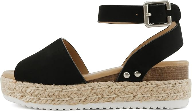 Soda Little Kids/Children/Girls Topic-IIS Espadrille Flatform Wedge Open Toe Sandals | Amazon (US)