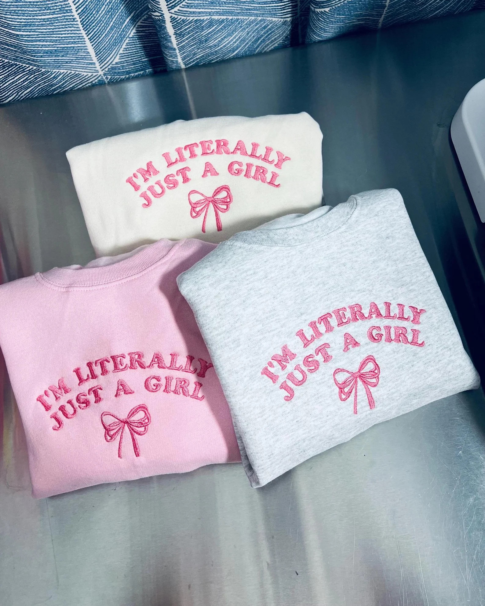 I'm Literally Just A Girl Embroidered Crewneck, I'm Just A Girl Coquette Sweatshirt, Pink Coquett... | Etsy (US)