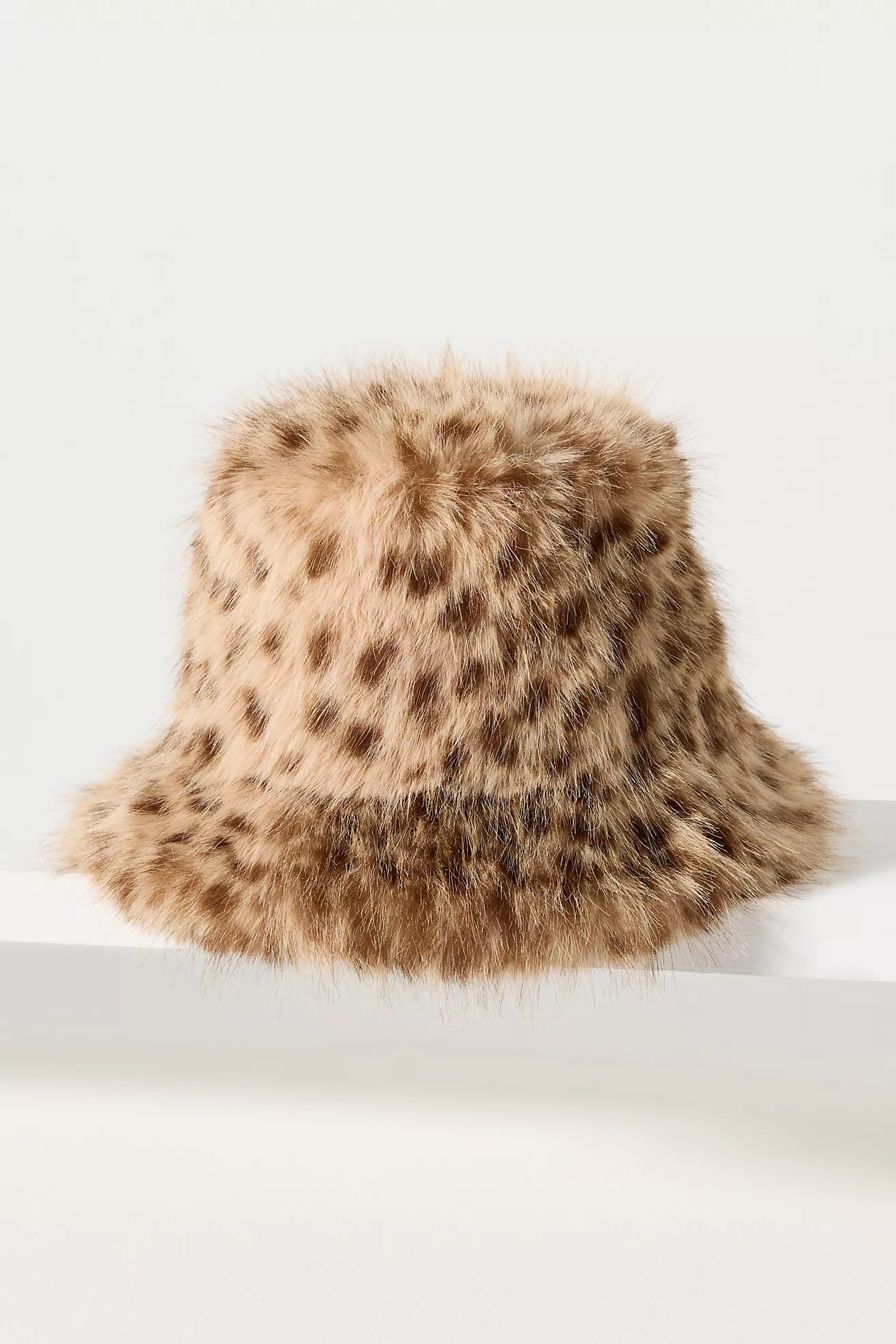 Fuzzy Faux Fur Animal Print Bucket Hat | Anthropologie (US)