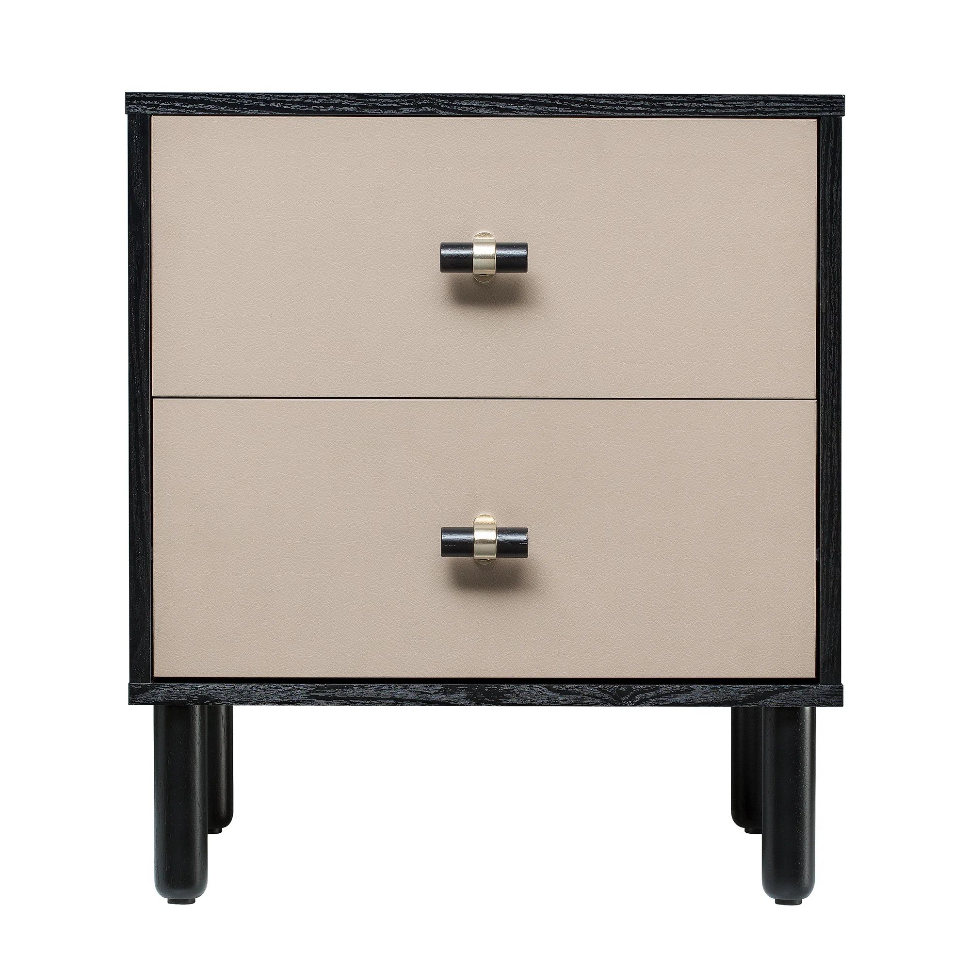 Audrey 22.6" Tall Faux Leather 2 Drawer Nightstand | Wayfair North America