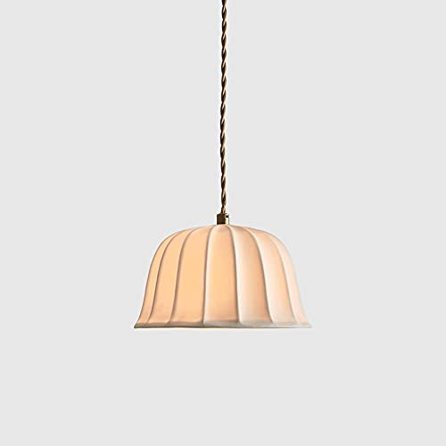 Jian Fei Pendant Lights, Hanging Light Modern Minimalist Creative Pendant Light, White Ceramic Pendant Lamp Height Adjustable Suspension Wire Lights for Dining Room Living Room Bedroom Bedside Bar | Amazon (US)