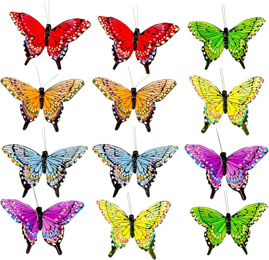 'Wonderland Series' Artificial Swallowtail Butterfly; Hand Drawing Craft; Home Decoration; Garden... | Amazon (US)