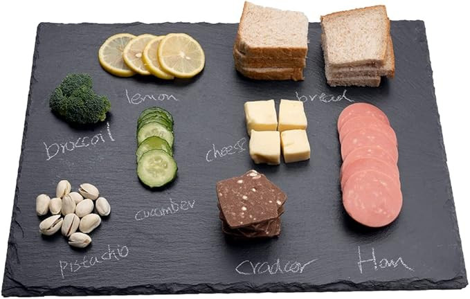 1 Pcs 16x12in Large Slate Cheese Boards Slate Board for Meat Cheese Appetizers, Slate Cheese Tray... | Amazon (US)