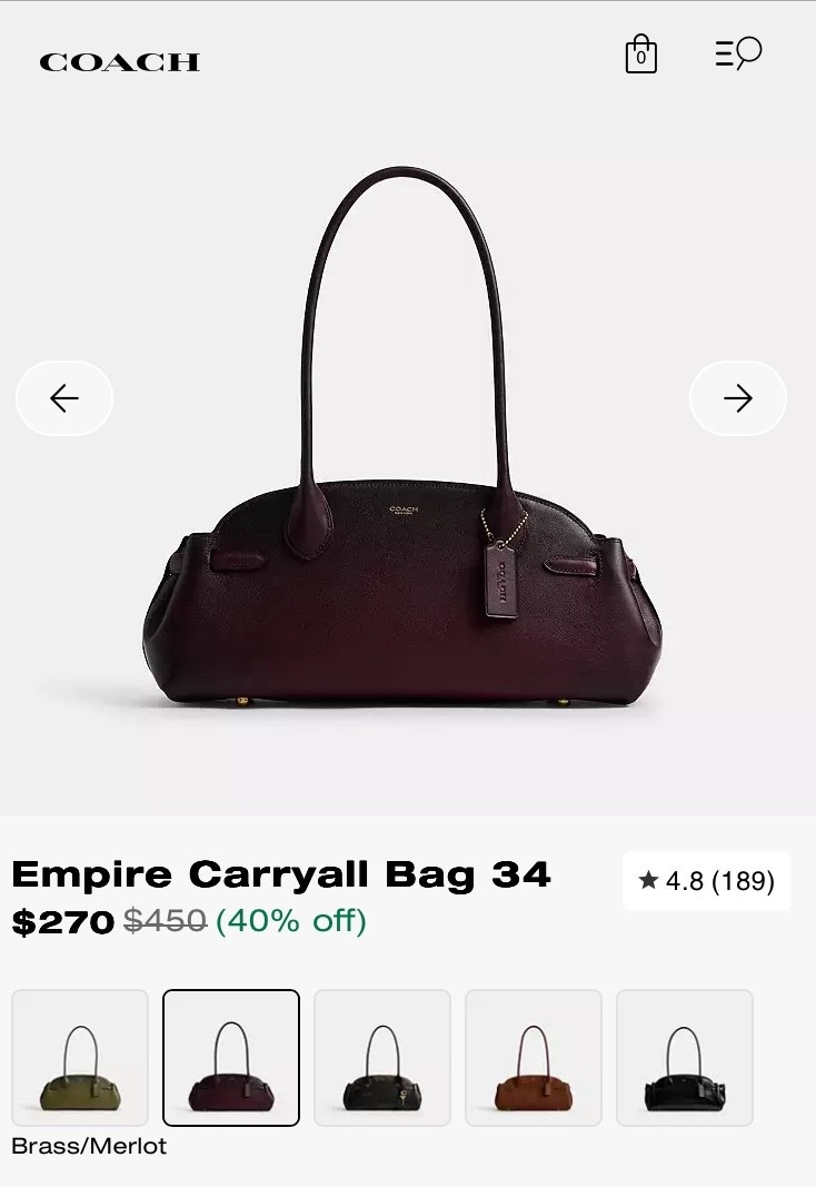🚨 STOP SCROLLING — THIS IS A GOOD ONE 🚨

The Coach Empire Carryall 34 is on SUPER SALE 😱
Originally $450 → now $270 (40% OFF)

This is one of those quiet luxury, elevated everyday bags that:
✔️ Holds a TON
✔️ Looks polished but effortless
✔️ Works for errands, appointments, AND travel days

That Brass / Merlot color though… rich, classic, and seasonless 🍷✨
If you’ve been waiting on a grown-up carryall that feels luxe without full-price regret — this is it.

⚠️ Coach sales like this don’t last long
👉 Grab it before it disappears


#LTKU #LTKSaleAlert #LTKHome