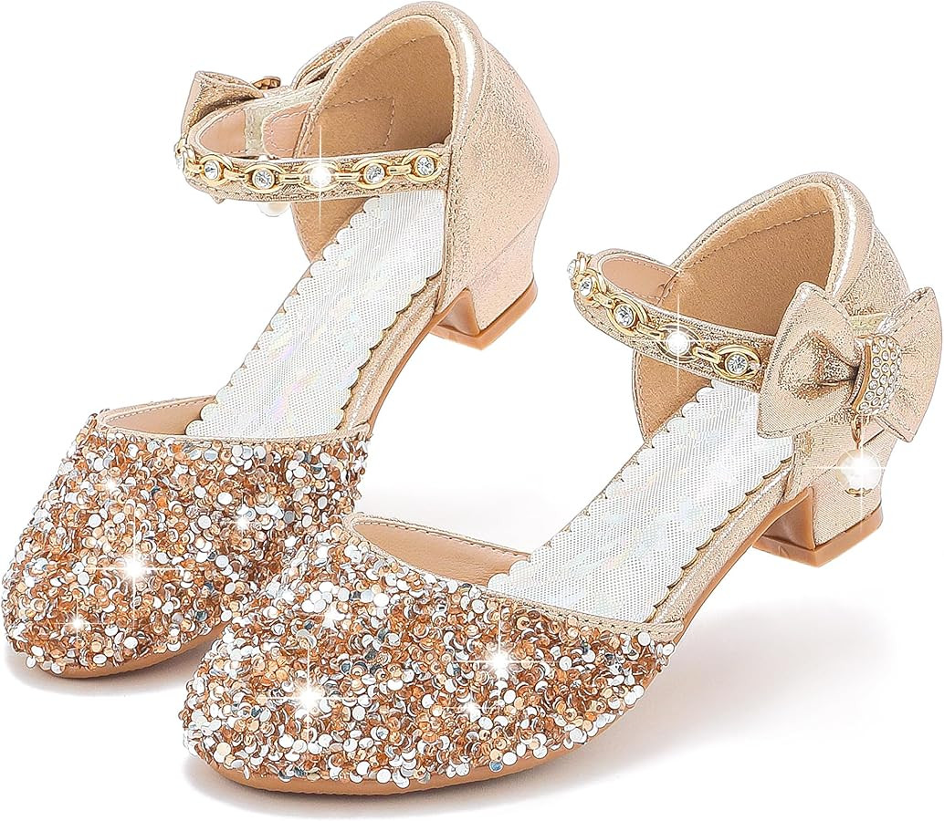 Motasha Girls Sandals Closed Toe Heels Wedding Party Girls Dress Shoes Toddler Little Big Kid | Amazon (US)