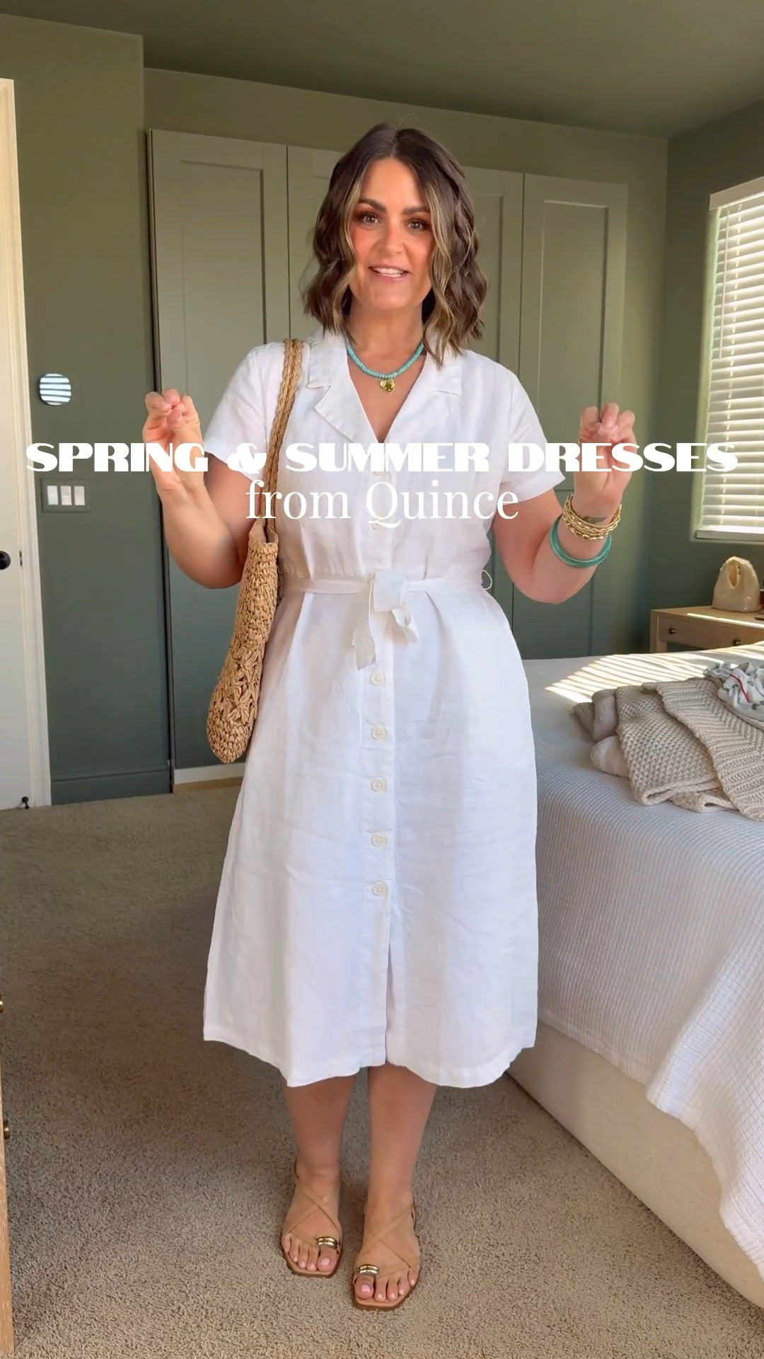 Obsessed with these dresses from @onequince for spring and summer ☀️ 

Wearing a large in all - and I LOVE that they come in so many colors!

#quincepartner spring dresses, graduation party, Easter dress, size 12, midsize

#ltkmidsize #ltkover40 #ltkootd