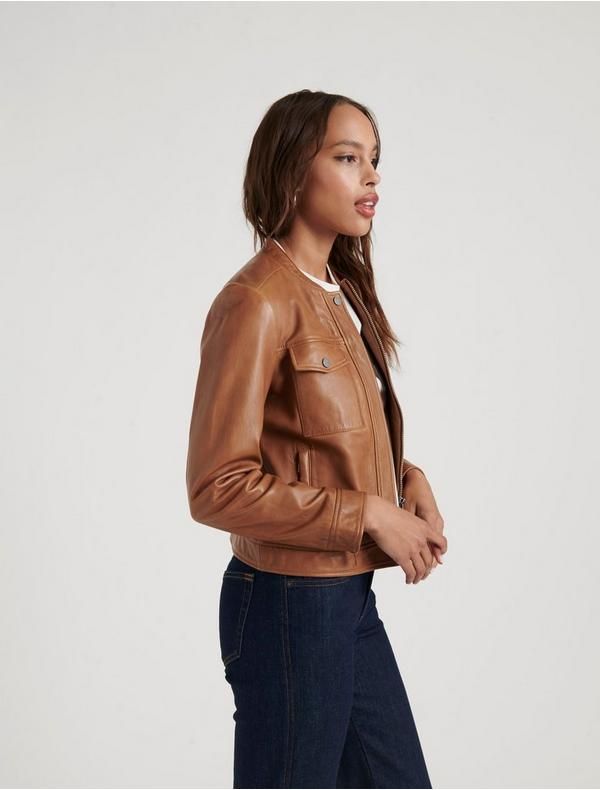 Zip Front Leather Jacket | Lucky Brand