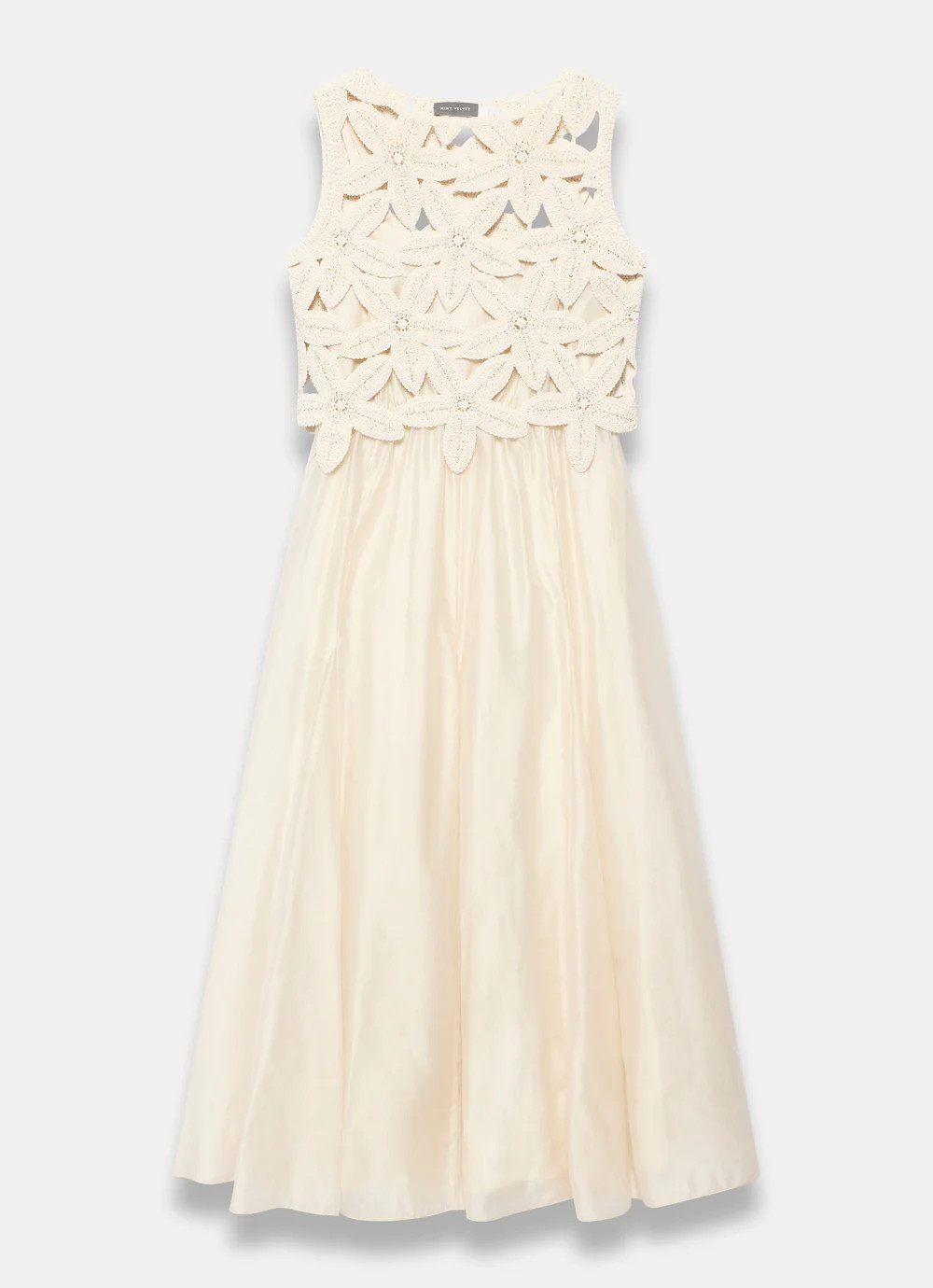 Cream Cotton Blend Crochet Maxi Dress | Mint Velvet