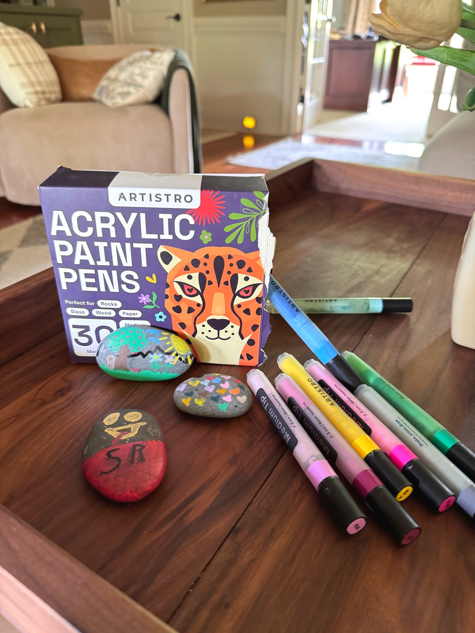 I forgot to take pictures of all the kids rocks they painted with these super cool and bright paint pens! They’re so much easier to use than paint and brushes. Especially for little ones. They spent hours painting! I bought the rocks and paint from Amazon.

#LTKFindsUnder50 #LTKFamily #LTKKids