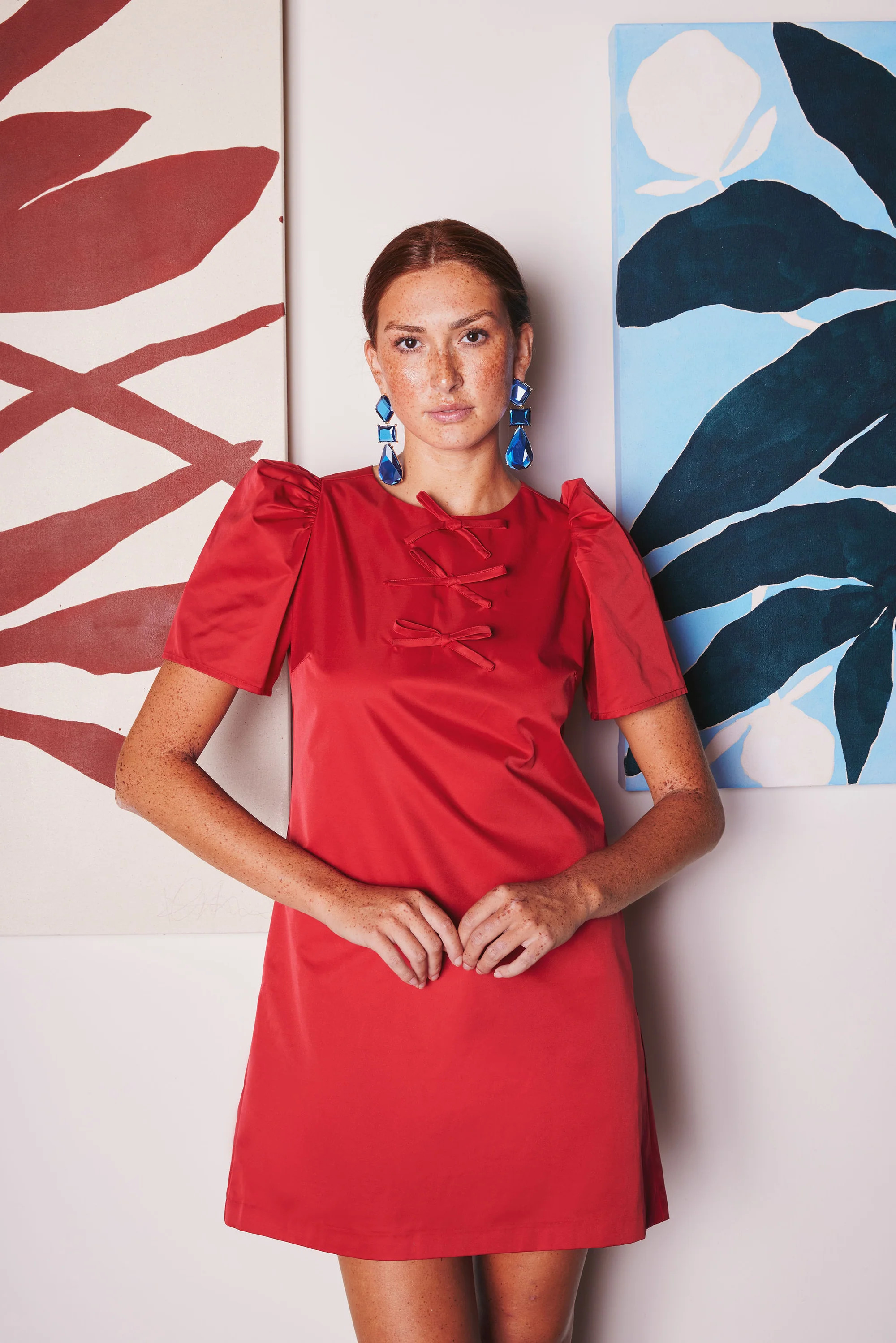 Marty Dress Red Duchess Satin | Abbey Glass