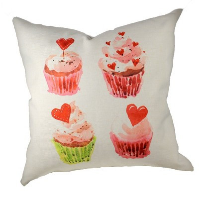 Home Decor 20.0 Inch Valentine Cupcake Quartet Valentine , Cottage Pillow (1PC) | Target
