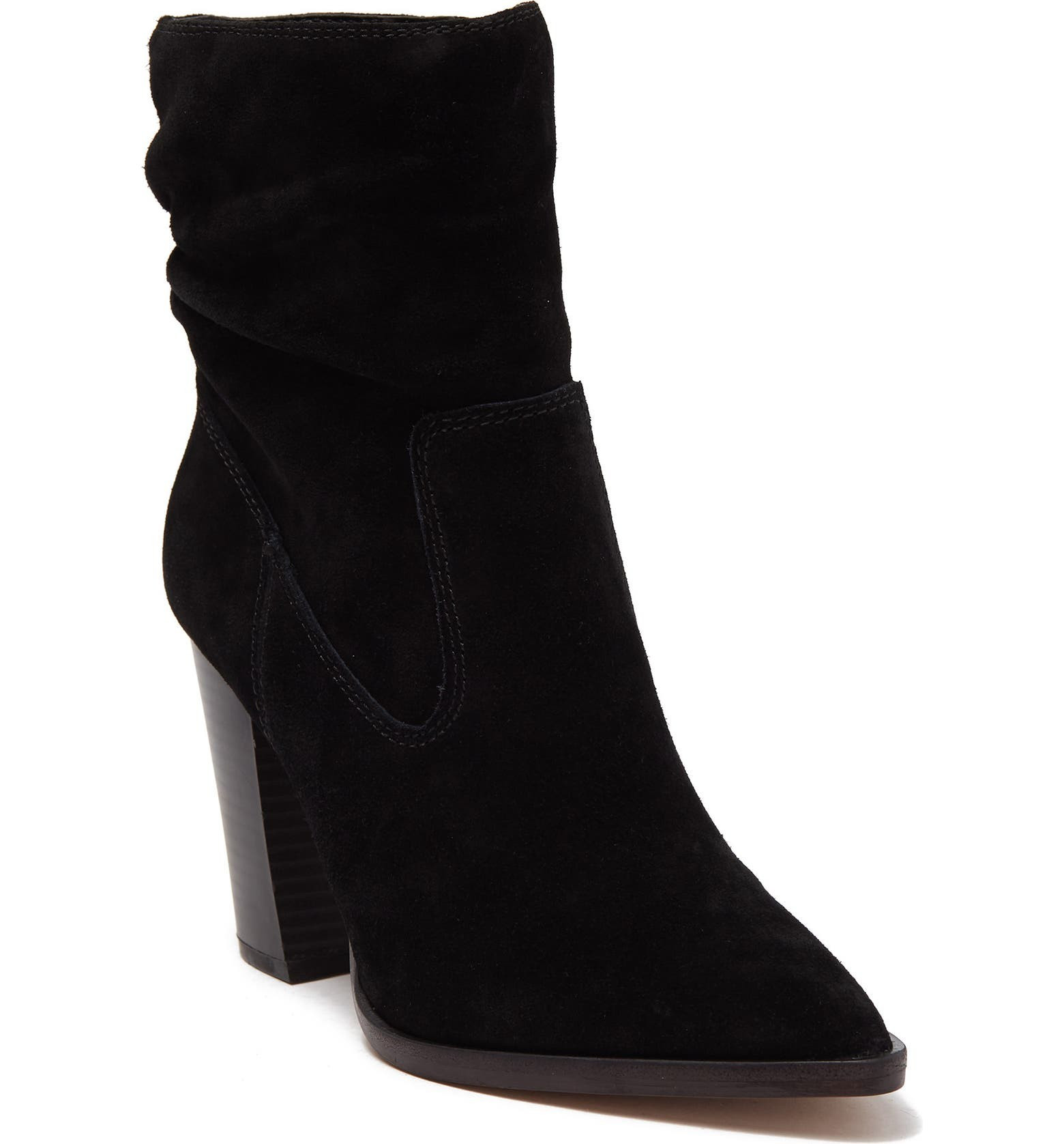 Crethana Ruched Leather Block Heel Boot | Nordstromrack | Nordstrom Rack