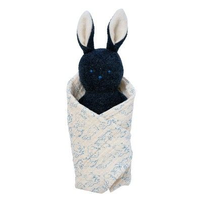 Manhattan Toy Embroidered Plush Bunny Baby Rattle + Soft Cotton Burp Cloth, 16 x 16 Inches | Target