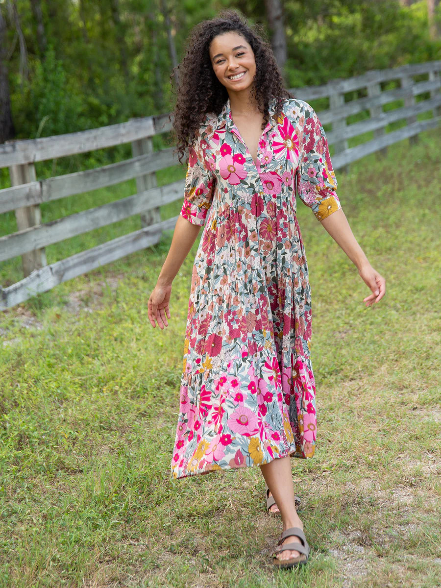 Rebecca Midi Dress - Vintage Floral | Natural Life