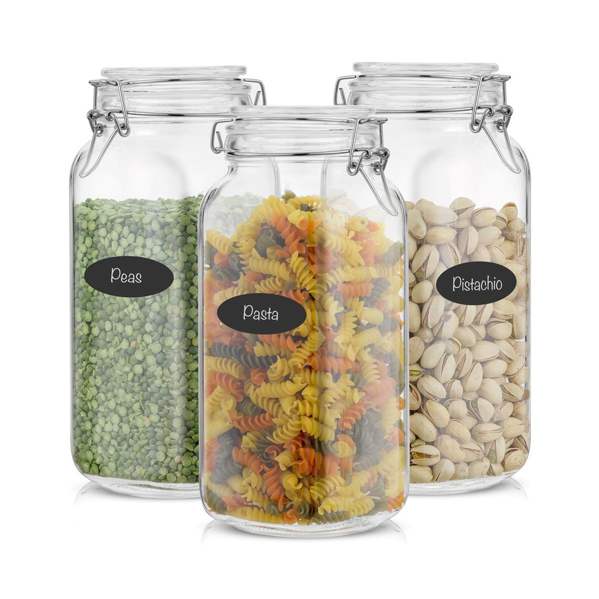 JoyJolt Airtight Glass Jars Storage Cannister with Silicone Seal Lids - Set of 3 - 78 oz. | Target
