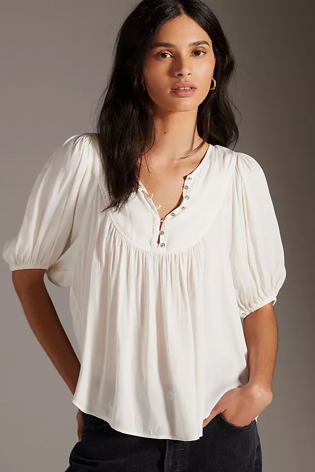 Drapey Henley Pullover | Anthropologie (US)