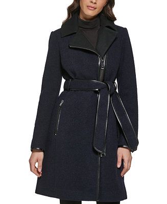 GUESS Women's Asymmetrical-Zipper Coat, Created for Macy's & Reviews - Coats & Jackets - Women - ... | Macys (US)
