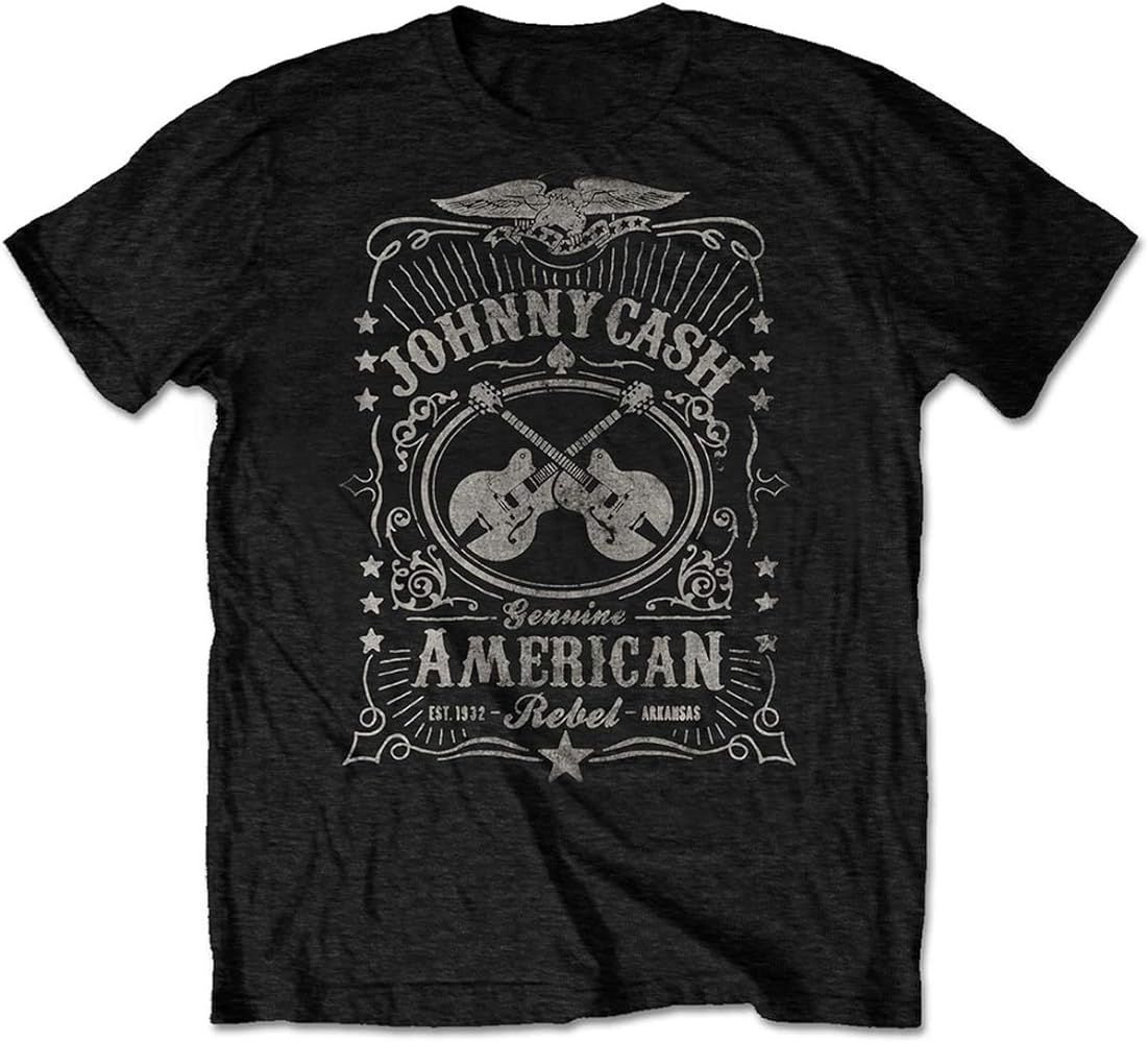 Johnny Cash T Shirt American Rebel Official Mens Black | Amazon (US)