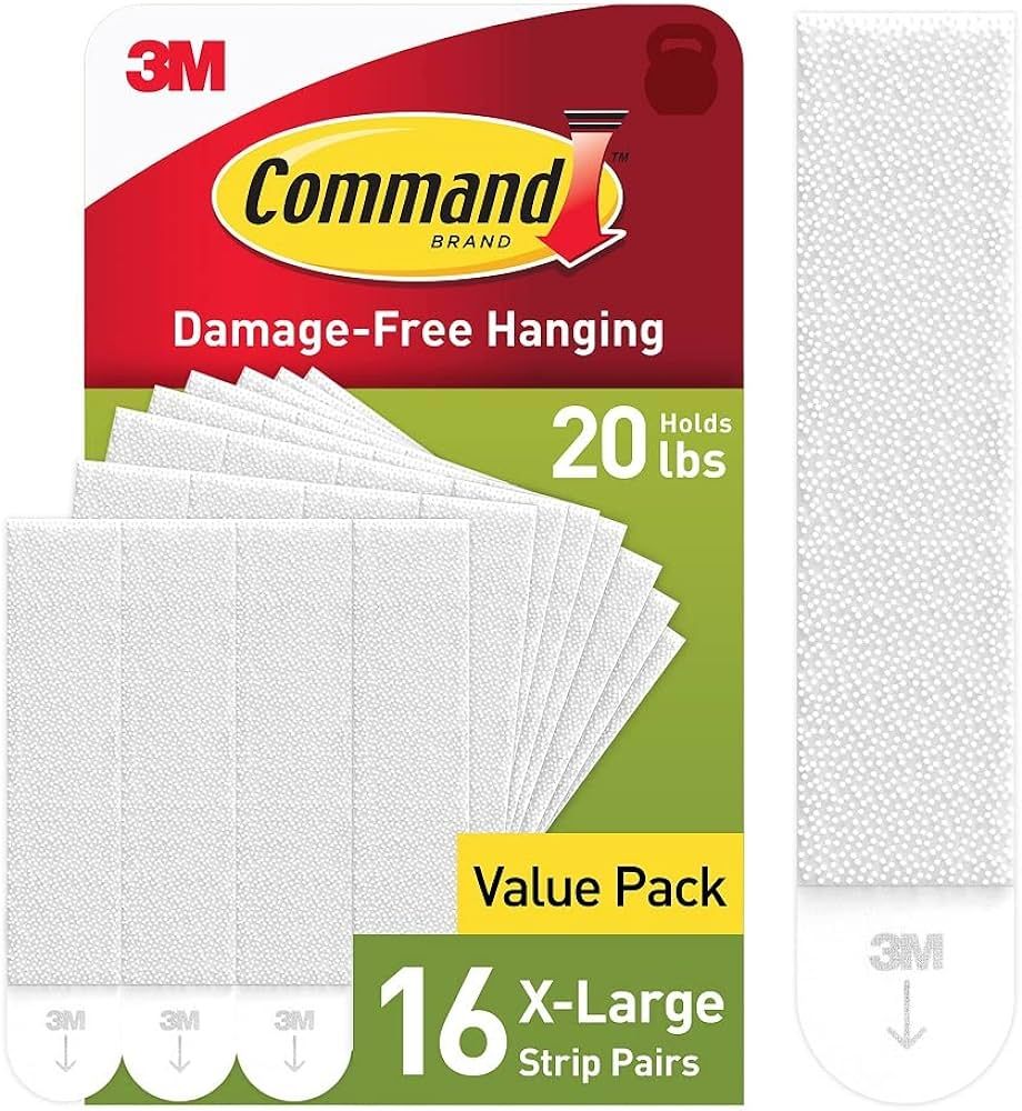 Command 20 Lb XL Heavyweight Picture Hanging Strips, Damage Free Hanging Picture Hangers, Heavy D... | Amazon (US)