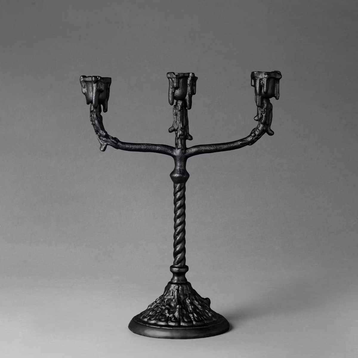 12"x10" Taper Cast Aluminum Macabre-Labra Dripping Candelabra Black - John Derian For Target | Target
