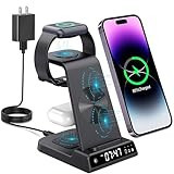 Wireless Charging Station, YiJYi 3 in 1 Watch Charger Stand with Digital Clock Suitable for iWatch SE/6/5/4/3/2/1,AirPods Pro, for iPhone 16/15/14/13/12/11 Pro Max/XS/XR/X/8/Samsung S23/S22/S21 | Amazon (US)