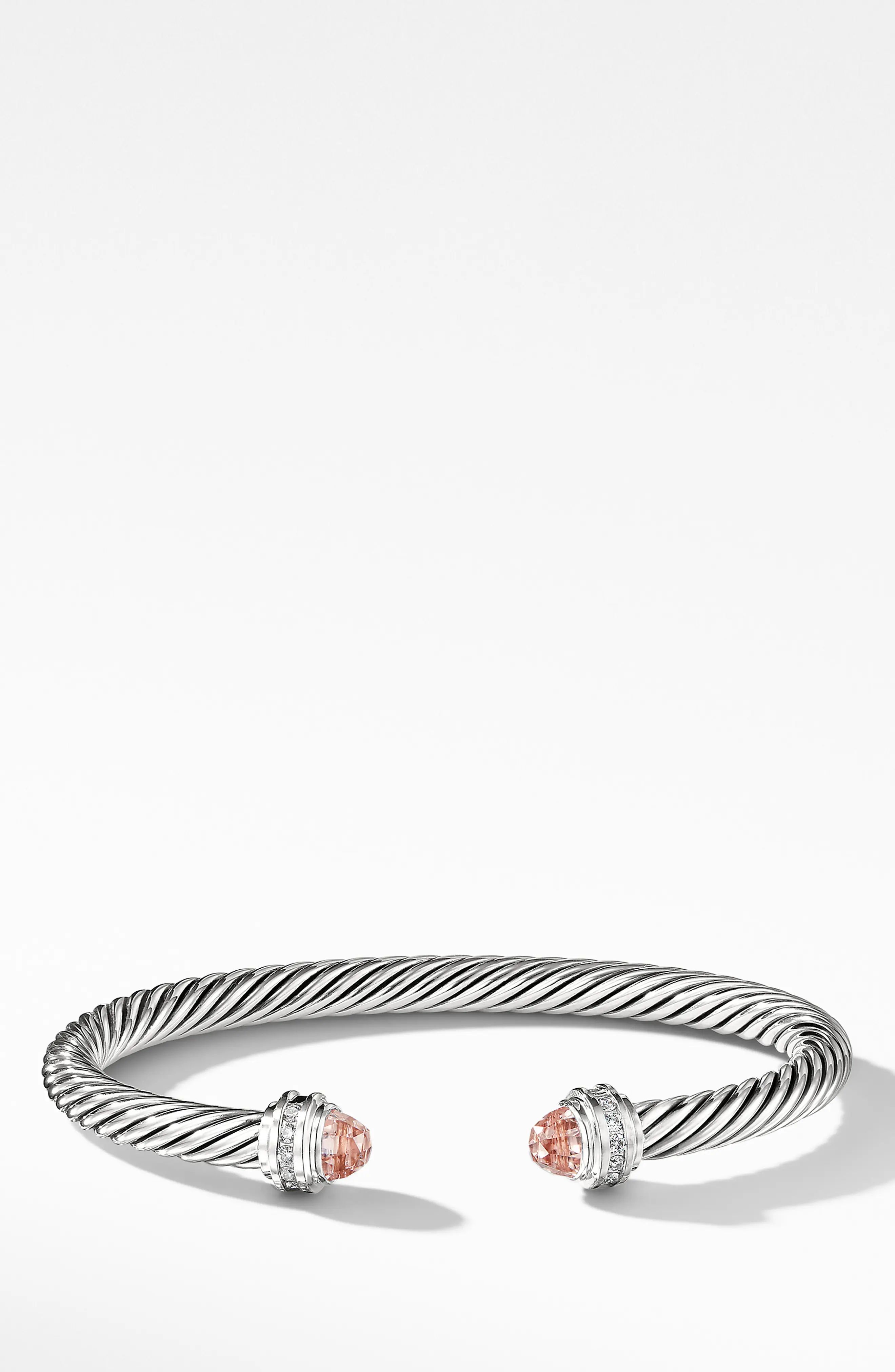 Women's David Yurman Cable Classics Bracelet With Morganite & Diamonds, 5mm | Nordstrom