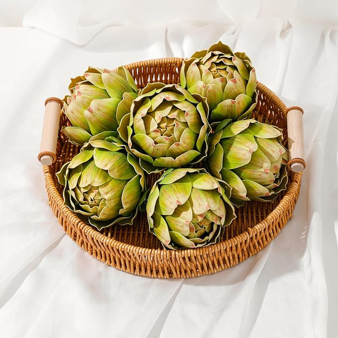 dallisten 6 Pcs Lagre Artificial Artichokes Fake Vegetables, Green Lifelike Faux Artichoke Decor ... | Amazon (US)