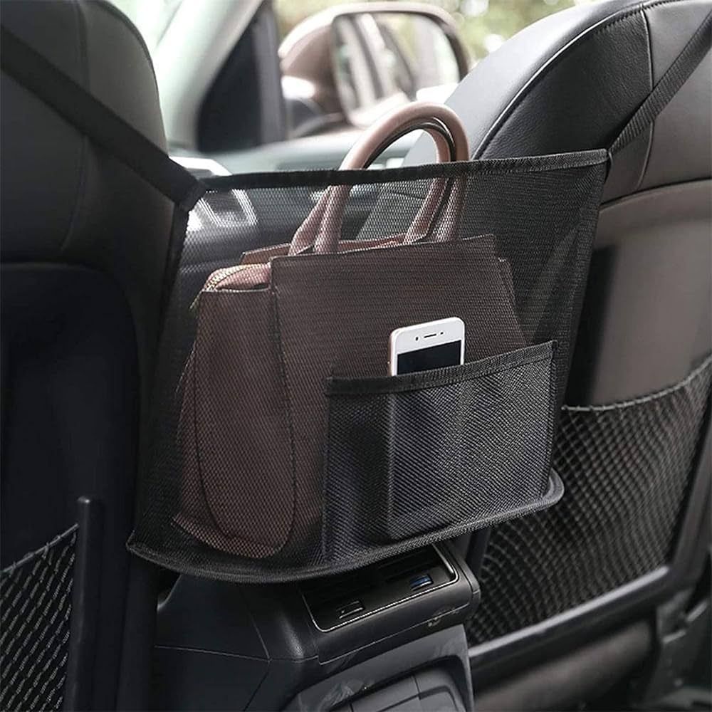 Purse Holder for Car - Net Pocket Handbag Holder - Car Storage Organizer Between Front Seats - Ca... | Amazon (US)